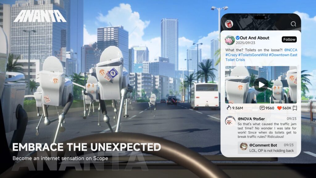 Ananta gameplay trailer still captioned 'Embrace the Unexpected' — no public screenshot of the Vanguard sign-up form exists yet